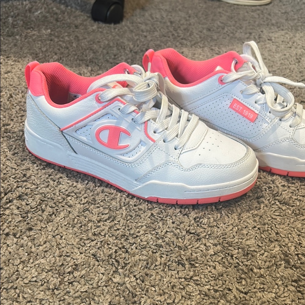 Champion White and Pink Sneakers Athletic Style